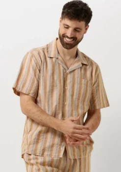 bruine forét casual overhemd otter seersucker ss shirt