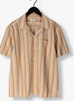 bruine forét casual overhemd otter seersucker ss shirt