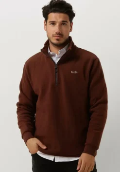 bruine forét trui motion half zip