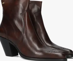 bruine fred de la bretoniere enkellaarsjes blaire ankle boot
