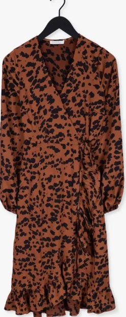 bruine freebird maxi jurk rosy midi ls dress