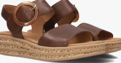 bruine gabor platte sandalen 550.2