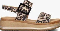 bruine gabor platte sandalen 744.4