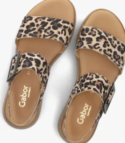 bruine gabor platte sandalen 744.4