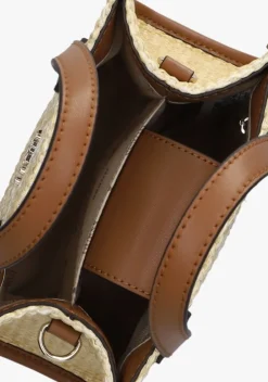 bruine guess schoudertas silvana 2 comp mini tote