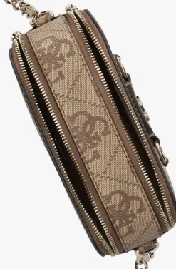 bruine guess schoudertas izzy camera bag