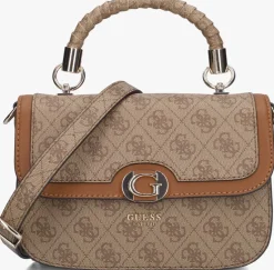 bruine guess schoudertas orlina logo top handle flap