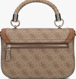 bruine guess schoudertas orlina logo top handle flap