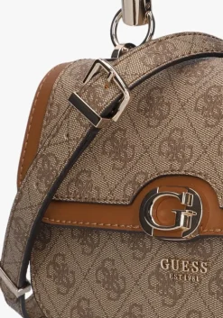 bruine guess schoudertas orlina logo top handle flap