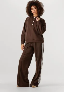 bruine haute l'amitié joggingbroek baggy track tall pants