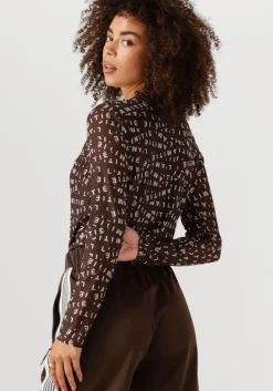 bruine haute l'amitié top l'amitie mesh ls o-neck