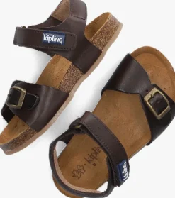 bruine kipling platte sandalen fabio