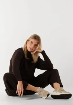 bruine knit-ted wijde broek noor pant