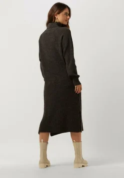 bruine levete room midi jurk lr-kalima 13 dress