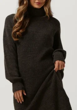 bruine levete room midi jurk lr-kalima 13 dress