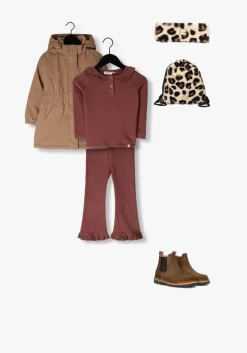 bruine lil' atelier parka's nmfgerda padded long jacket fo lil