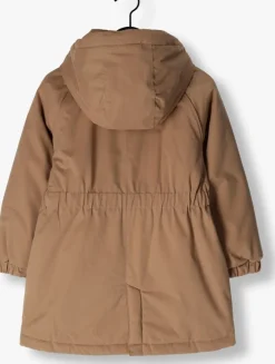 bruine lil' atelier parka's nmfgerda padded long jacket fo lil