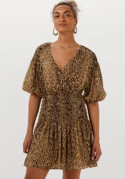 bruine liu jo mini jurk abito ts.nav leo