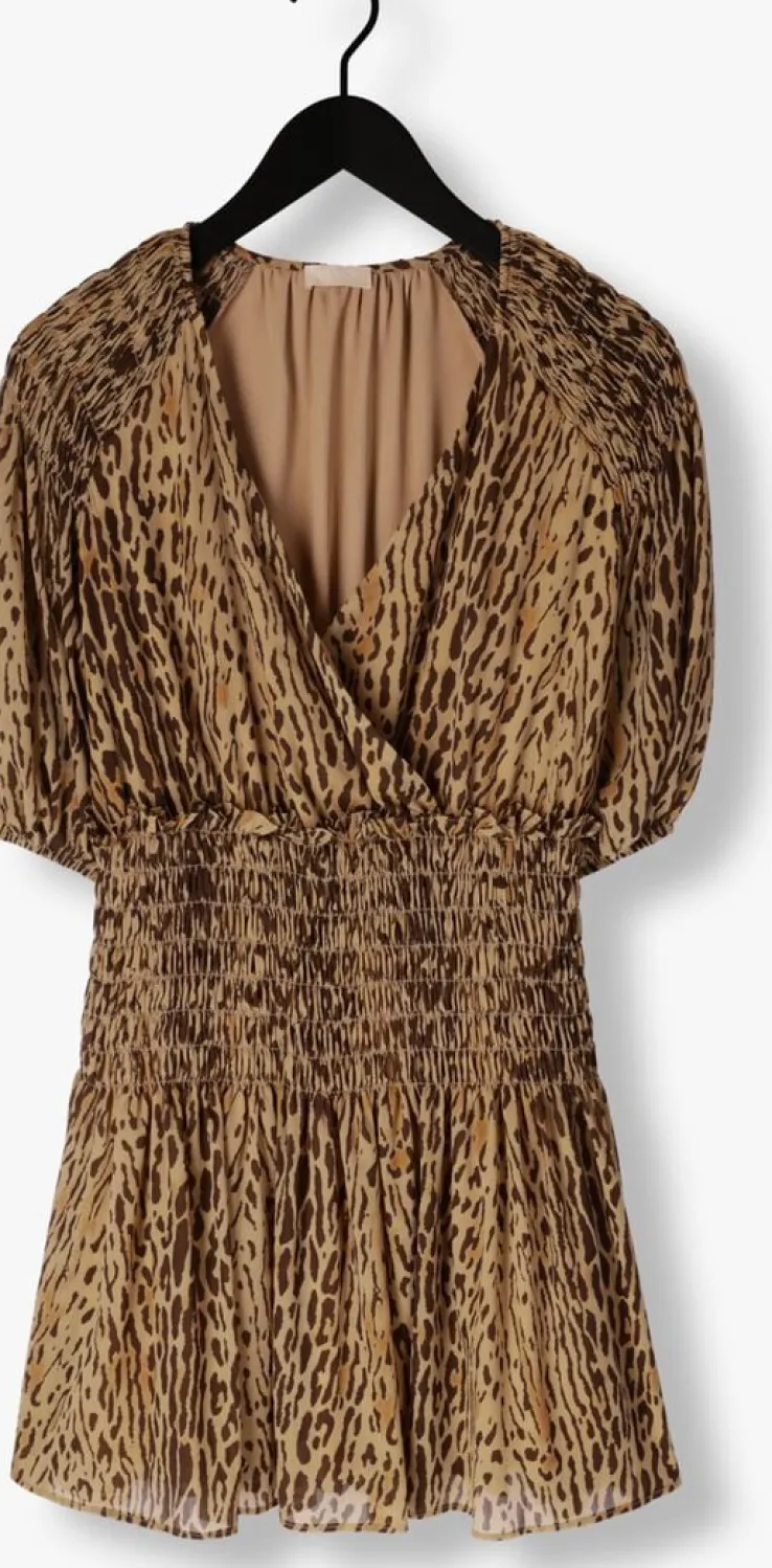 bruine liu jo mini jurk abito ts.nav leo