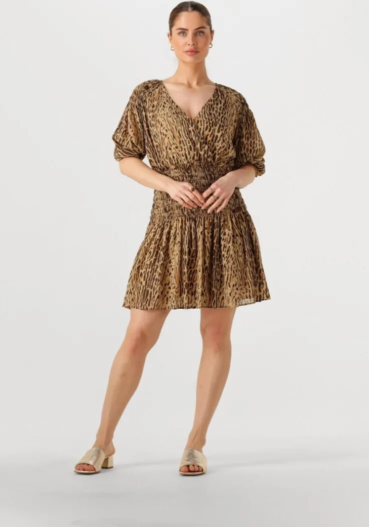 bruine liu jo mini jurk abito ts.nav leo