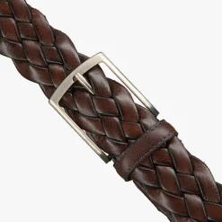 bruine mazzeltov riem treccia pelle