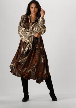 bruine mes demoiselles midi jurk abbey