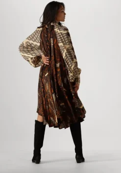 bruine mes demoiselles midi jurk abbey