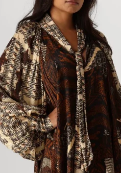 bruine mes demoiselles midi jurk abbey