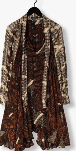 bruine mes demoiselles midi jurk abbey