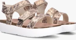 bruine mexx platte sandalen paddy pebble