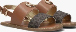bruine michael kors kids platte sandalen jagger maxson