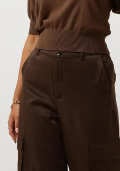 bruine minus cargobroeken wendy wide leg pant