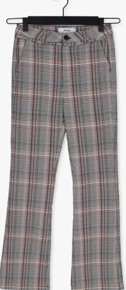 bruine minus flared broek carma check flared pants