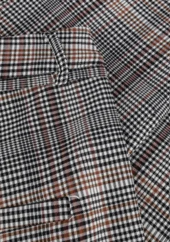 bruine minus flared broek carma check flared pants