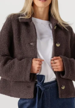 bruine modström teddy jas justymd short jacket