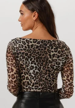 bruine modström top gwenmd print top