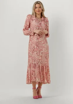 bruine moliin midi jurk rosalie