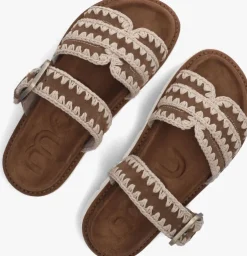 bruine mou slippers bio sandal buckle strap