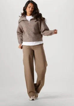 bruine msch copenhagen trui mschgytta zip pullover