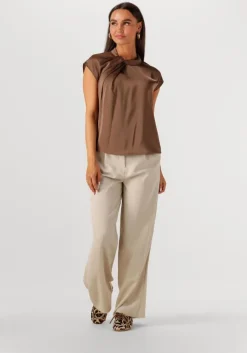 bruine neo noir blouses fleur drapy satin blouse