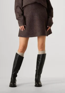 bruine neo noir minirok gisa knit skirt