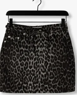bruine neo noir minirok henrietta leopard skirt