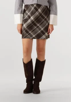 bruine neo noir minirok lunna check skirt