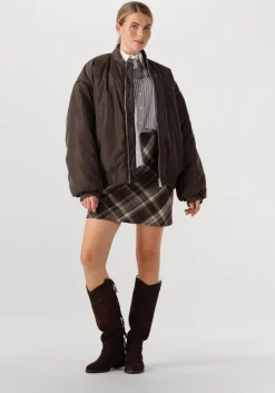 bruine neo noir minirok lunna check skirt