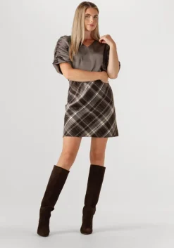 bruine neo noir minirok lunna check skirt