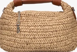 bruine núnoo schoudertas dandy raffia