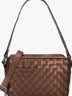 bruine núnoo schoudertas vilda metallic