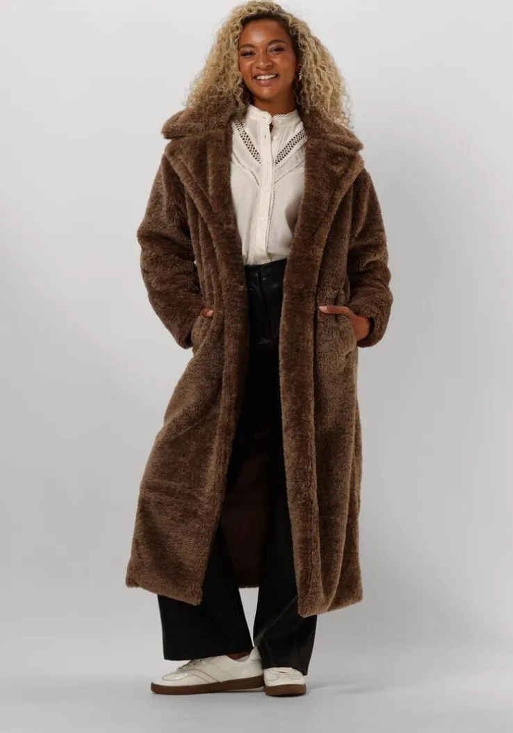 bruine notre-v faux fur jas nv-eddie