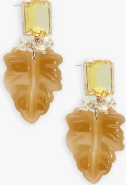 bruine notre-v oorbellen earring leaf brown