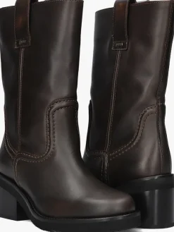 bruine nubikk biker boots cassy slouch